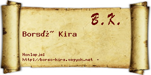 Borsó Kira névjegykártya